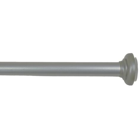 Secodir – Tringle à rideau extensible entre 2 murs 90 à 140 cm – Aluminium laqué époxy – Finition nickel satiné – Installation sans perçage