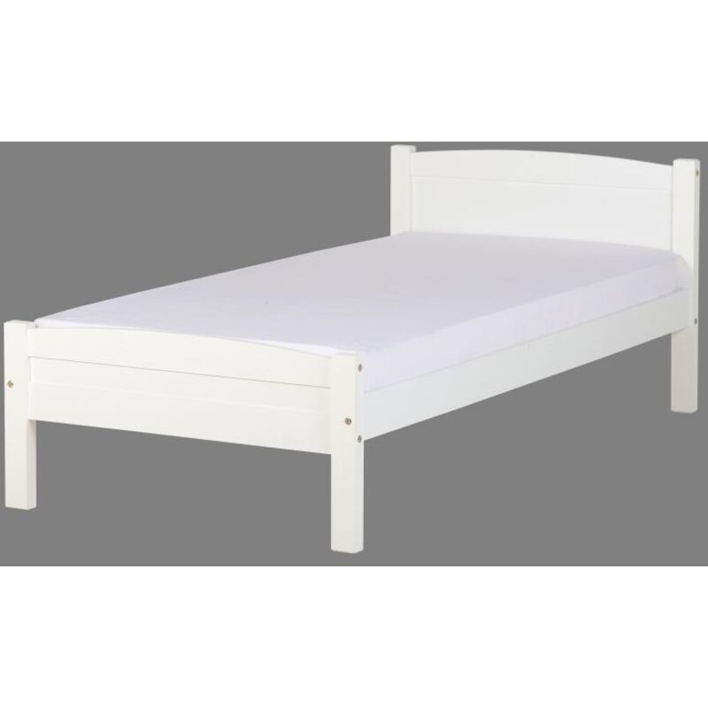 Seconique Amber 3 Feet Bed Frame - L198 x W96 x H74 cm - White