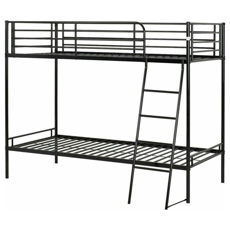 Brandon 3' Bunk Bed in Black flat-packed for easy home assembly