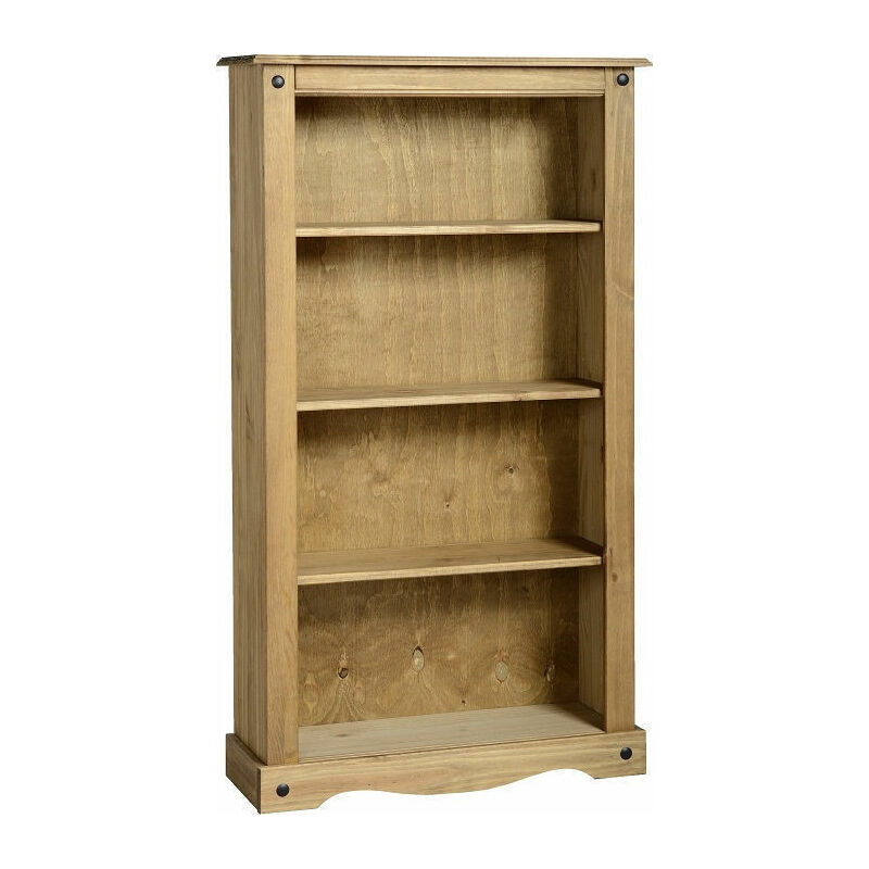 Corona Medium Bookcase Distressed Waxed Pine - Seconique