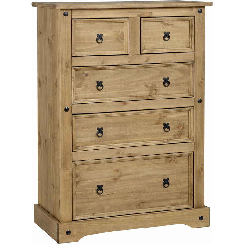 Corona Mexican Pine 3+2 Drawer Chest - Seconique