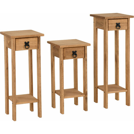 Seconique Corona Mexican Pine Set of 3 Plant Stands