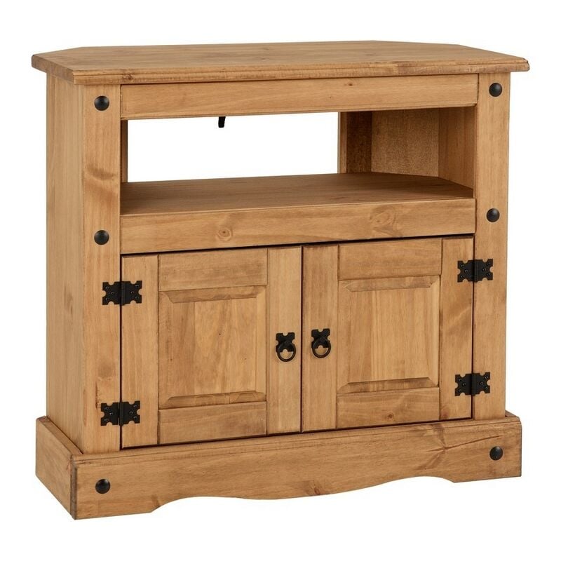 Seconique - Corona Corner tv Cabinet - L43 x W85 x H78.5 cm - Distressed Waxed Pine