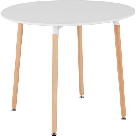 main image of "Seconique Lindon Wood Dining Table White & Oak Seats up to 4 People"