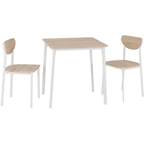 Seconique Riley Small Dining Set Light Oak Veneer Table & 2 Chairs