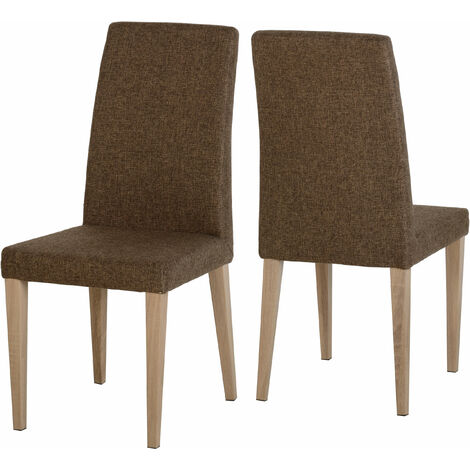 Seconique Set Of 4 Milan Dining Room Chairs Brown Fabric