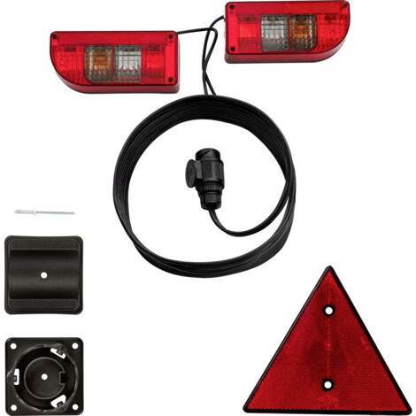 SecoRüt Kit d'éclairage pour remorque 13 pôles clignotant, feu stop, éclairage de plaque minéralogiq