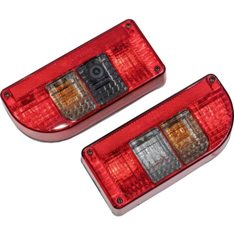 SecoRüt Kit d'éclairage pour remorque caméra de recul HD intégrée, clignotant, feu stop, éclairage de plaque minéralogique, feu antibrouillard Y036733