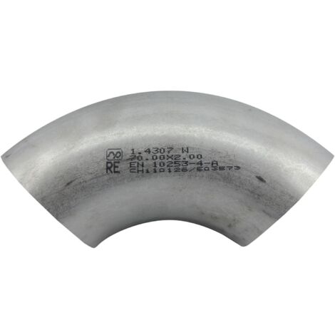 SECOTEC Tubo in acciaio inox 1.4301 saldato, 90 gradi, diametro 40 mm, spessore 2 mm