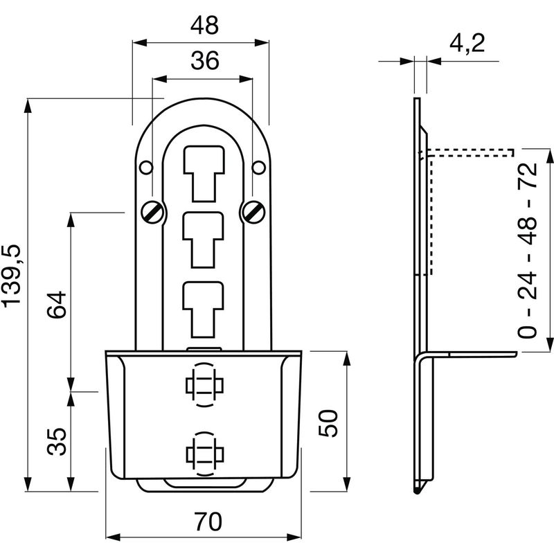 Image of Vas204 letto connettore einhaenge Borchia regolabile in altezza per travi Medio in acciaio zincato e doghe in legno altezza: 140 mm, Contenuto: 4