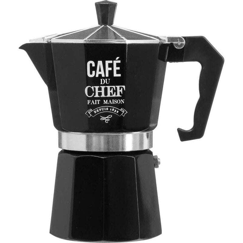 Secret De Gourmet - Cafetière Italienne 6 tasses Noire