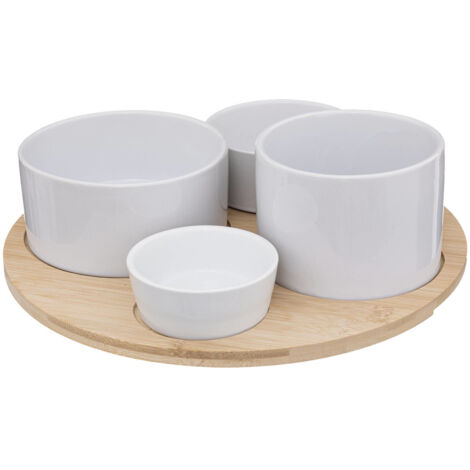 Secret de Gourmet Ensemble Apéritif Blanc Naturel Rond 33 cm