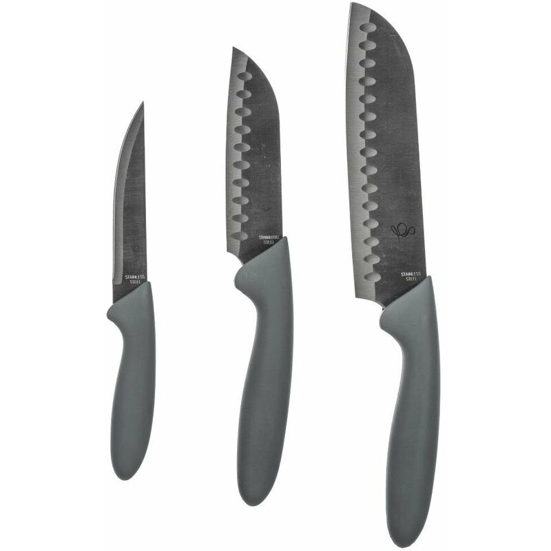 Secret De Gourmet - Set de couteaux de cuisine, acier inoxydable, 3 pièces