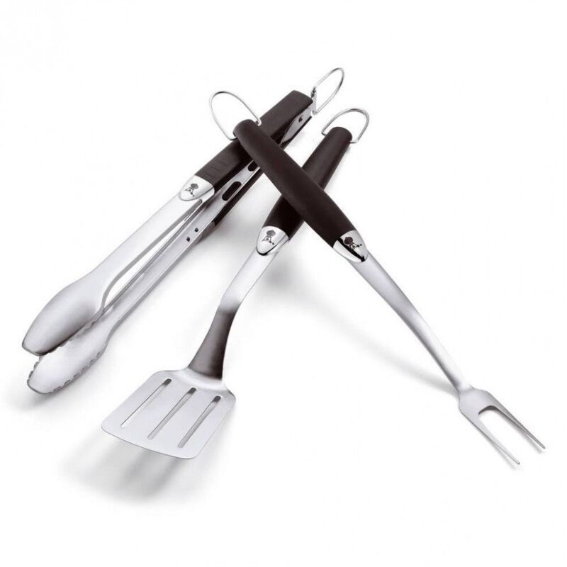 Lot de 3 ustensiles pour barbecue pince fourchette et spatule Neka