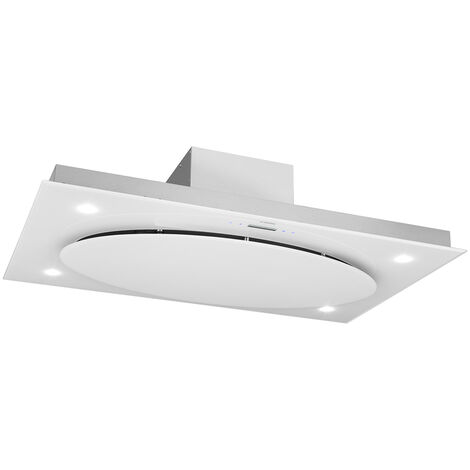 Secret Service Deckenhaube Dunstabzugshaube 220W Touch Glas LED weiß