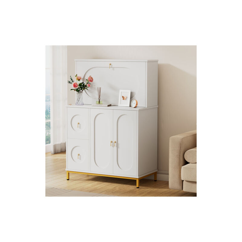 Secrétaire, bureau, Bureau d'ordinateur, blanc 150CM de haut, 100cm de large