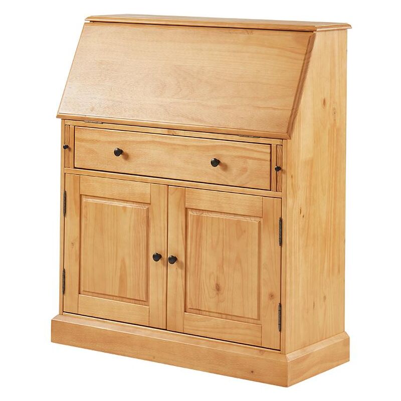 Vente-unique - Secrétaire en pin et mdf - Coloris : Naturel clair - cleore