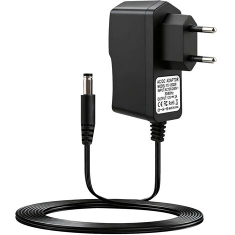 Secteur 12V 2A Alimentation Universel 100-240V, Transformateur d'alimentation pour Ruban LED, Routeurs, Caméras CCTV, Appareils Électroniques, Bandes LED (5,5  2,5mm)