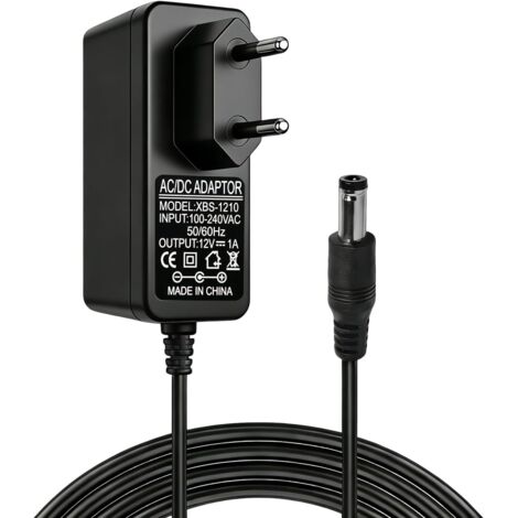Secteur Universel 12V 1A AC/DC 100–240V 50/60Hz, Alimentation 12W avec Prise Jack 5,5×2,5mm (Compatible 2,1mm), Chargeur Stable pour TV Box, LED, Routeur, Caméra, Raspberry Pi, Hub USB