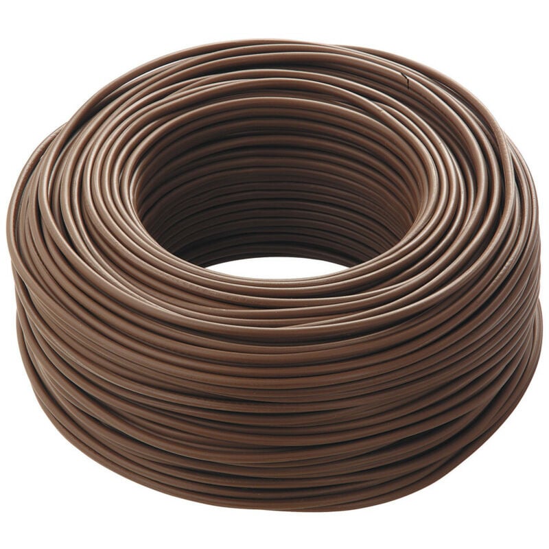 Section de câble électrique unipolaire FS17, 1,5 mm2, couleur marron, écheveau de 50 m