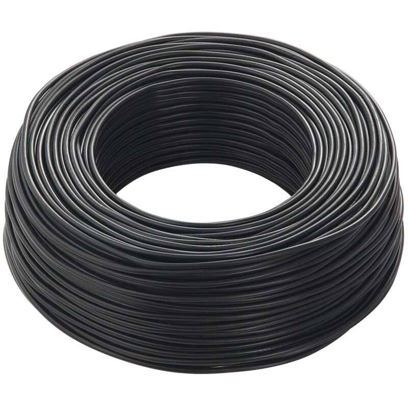 Section de câble électrique unipolaire FS17, 2,5 mm2, couleur noire, écheveau de 100 m