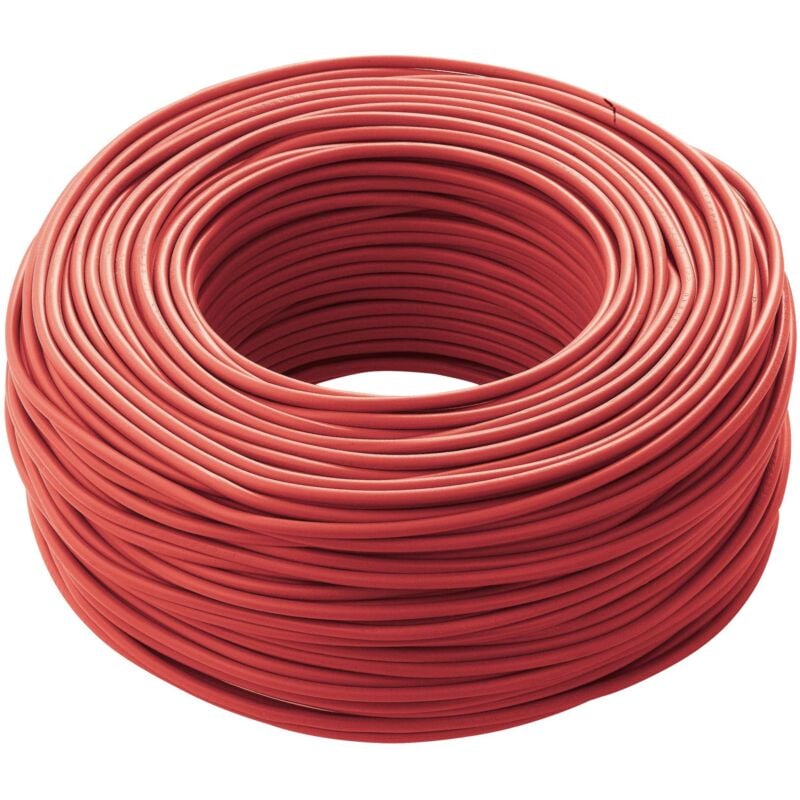 Section de câble électrique unipolaire FS17, 2,5 mm2, couleur rouge, écheveau de 100 m