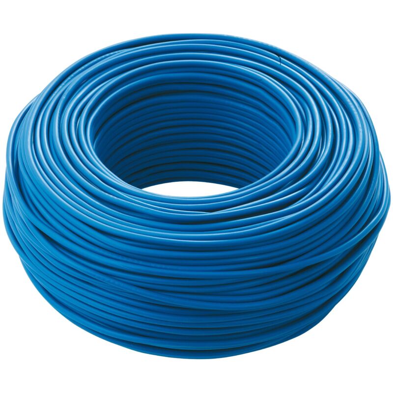 Section de câble électrique unipolaire FS17, 4 mm2, couleur bleue, écheveau de 100 m
