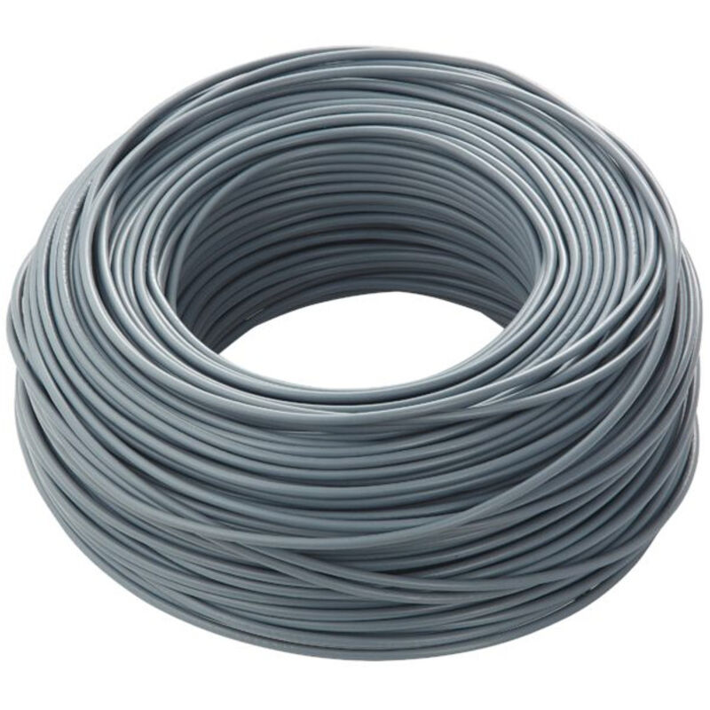 Section de câble électrique unipolaire FS17, 4 mm2, couleur grise, écheveau de 100 m
