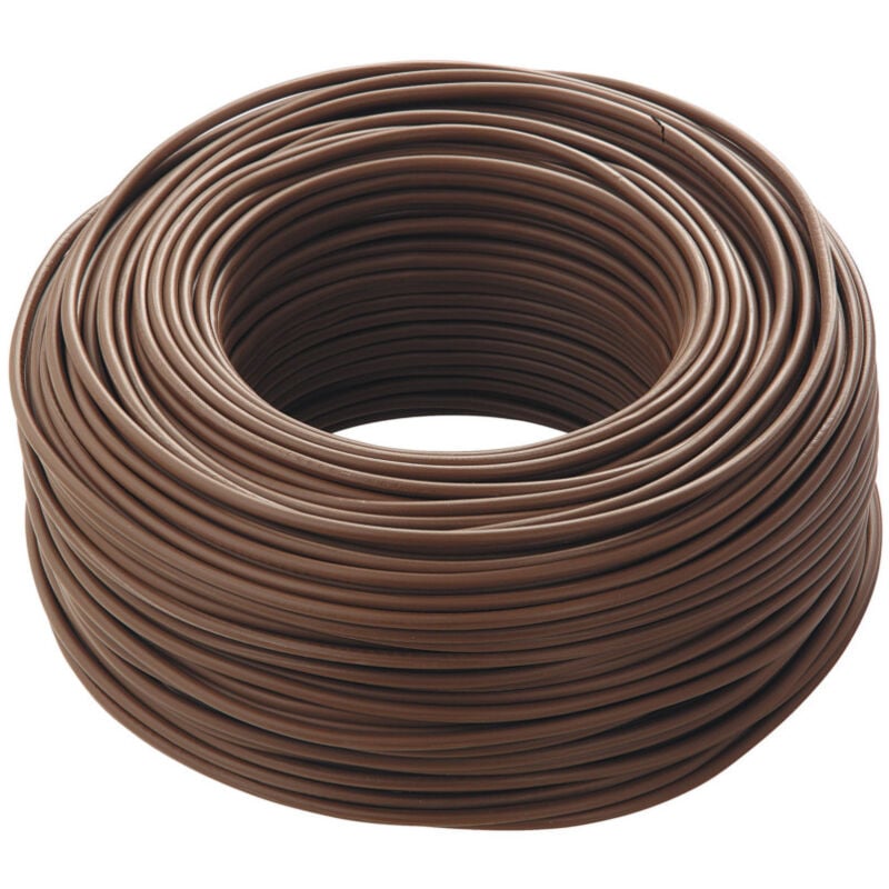Section de câble électrique unipolaire FS17, 4 mm2, couleur marron, écheveau de 100 m