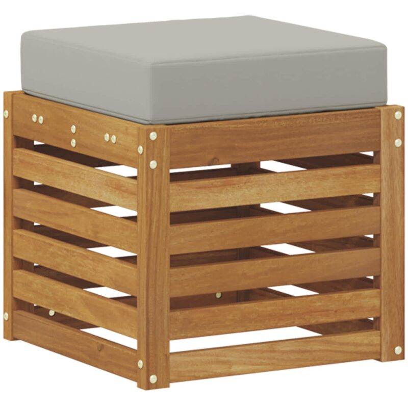 Outdoor Stool Bench Solid Acacia Wood Natural Vidaxl