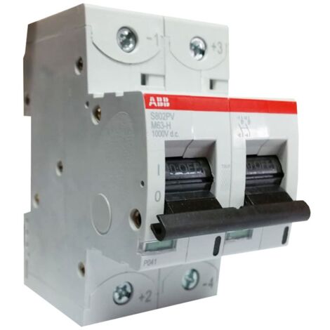 Sectionneur Abb 63A 1000VDC 2 pôles S802PVM63H