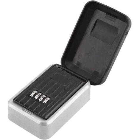 Secure Key Box, Wall-Mounted Key Box with 4 Codes, Outdoor Key Storage Box, Secure Wall-Mounted Key Safe