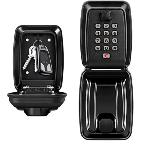 Secure Outdoor Key Box, Large Wall-Mounted Key Box with 12-Digit Code, Waterproof and Rustproof, for Home, Garage, School, Airbnb