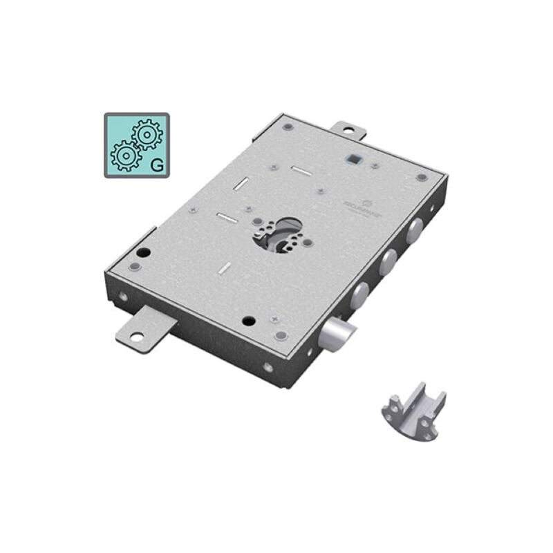 Serrure a' applique me'tallique 2651 pour cylindre en forme de 37 mm avec triple verrouillage et pene re'versible - Securemme