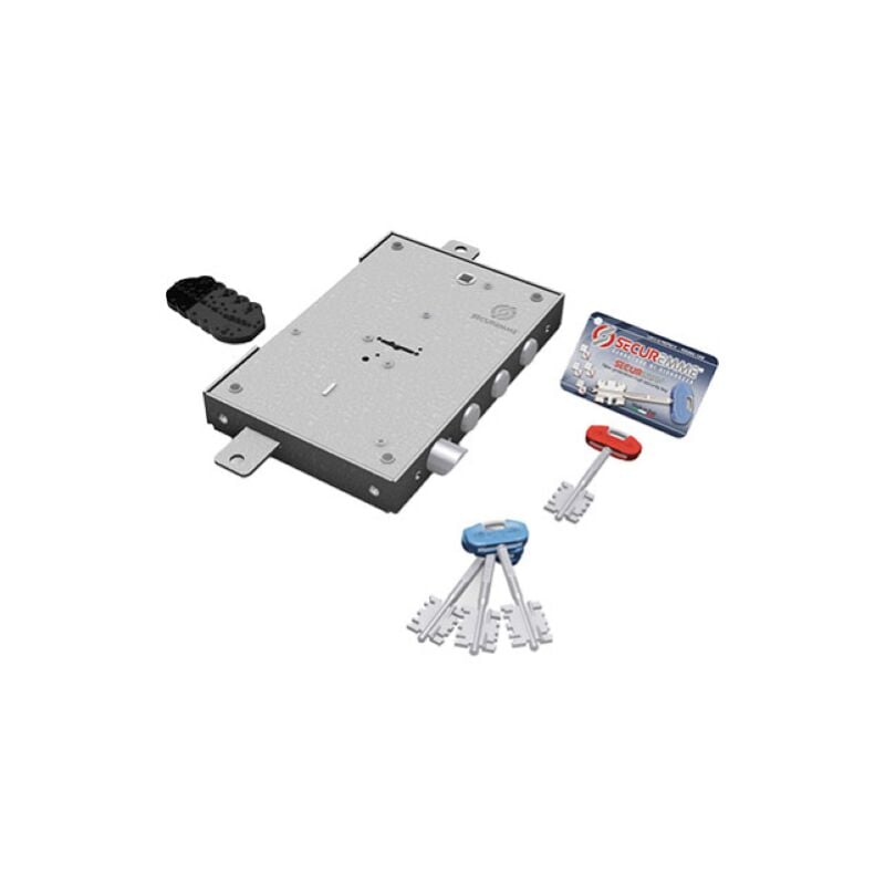 Securemme - serrure me'tallique a' appliquer 2401 double panneton avec triple verrouillage et pene re'versible