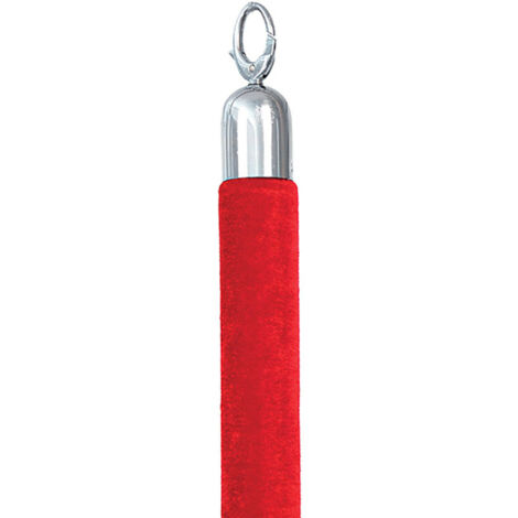 SECURIT CLASSIC RANGE BARRIER SYSTEM ROPE CHROME ENDS. RED RSCLRPCHRD