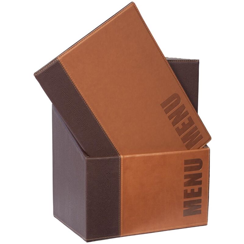 Securit Contemporary Menu Covers and Storage Box A4 Tan Pack of 20 - U268