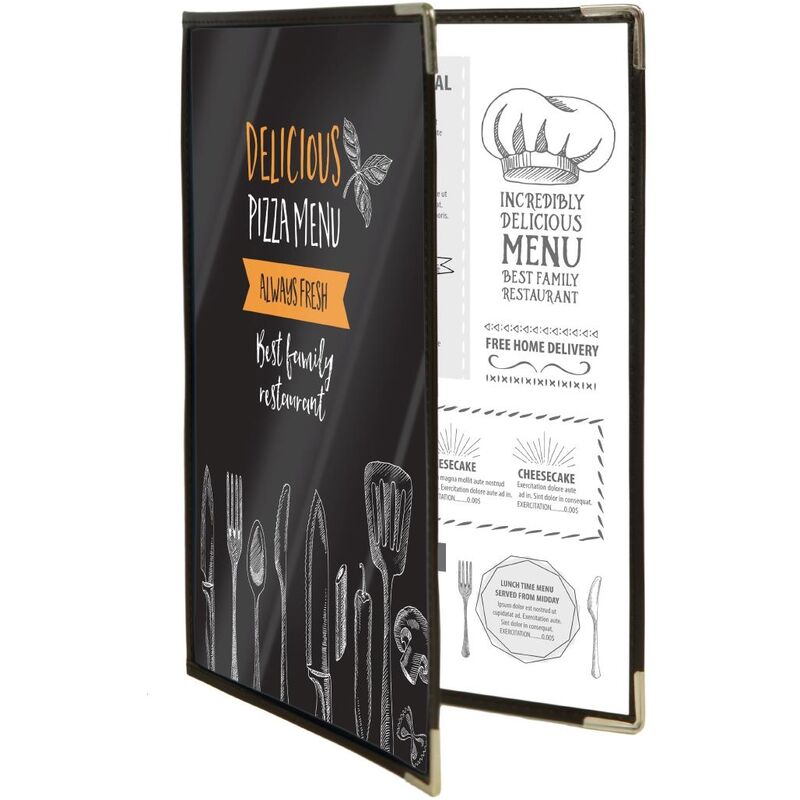 Crystal Double Sided Menu Cover A4 Double Pack of 3 - CB842 - Securit