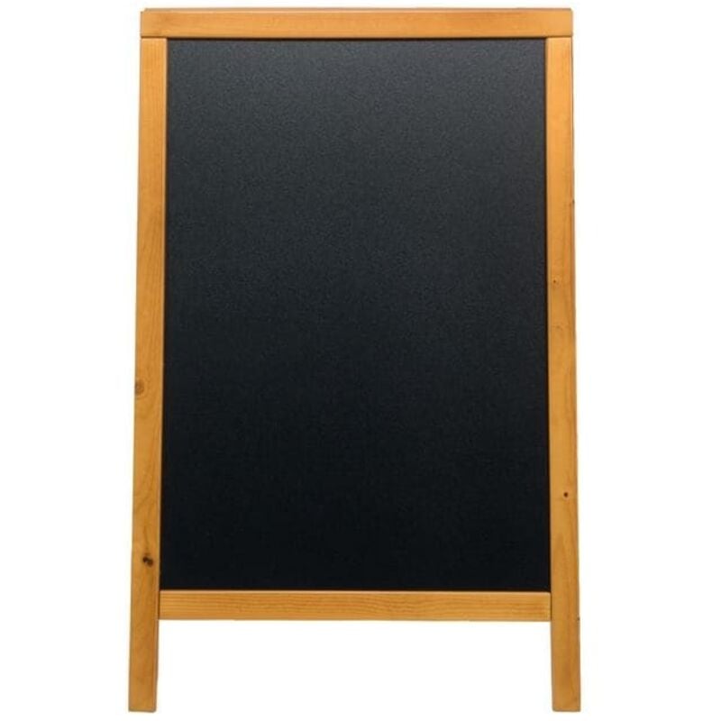 Securit Duplo Double-sided Pavement Chalkboard with Lacquered Teak Frame 570x68x