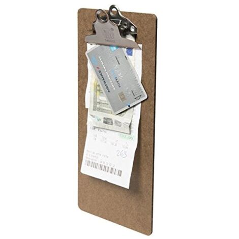 SECURIT - Portaconto Clipboard - Per Caffè, Ristoranti, Bar - Legno Pressato - Robusta Clip Per Mantenere Le Foglie - Colore Marrone
