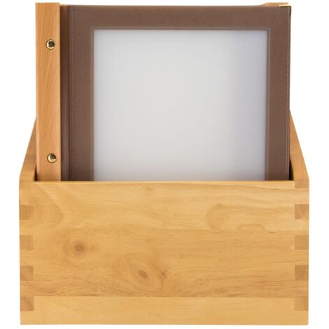 SECURIT - Set da 10 Porta Menu A4 Linea Wood Più Box - Per Caffè, Ristoranti, Bar - Formato A4 - Colore Marrone