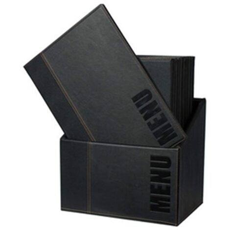 SECURIT - Set da 20 Porta Menu A4 Box Inclusa Linea Trendy - Per Caffè, Ristoranti, Bar - Similpelle - Colore Bordeaux