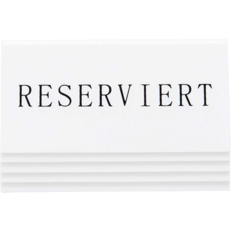 SECURIT - Set da 5 Segnatavolo Riservato - Per Caffè, Ristoranti, Bar - Reserviert - Scritta in Tedesco - 5x10x4,5cm - Colore Bianco