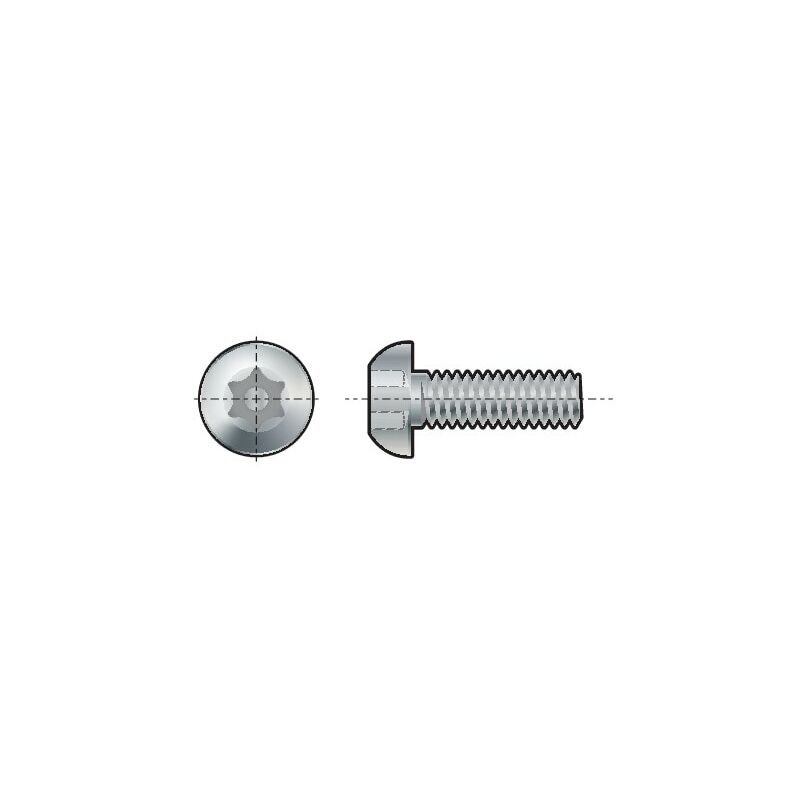 Qualfast - M6X50 A2 St/St Tamper Torx Button m/c Screw- you get 5