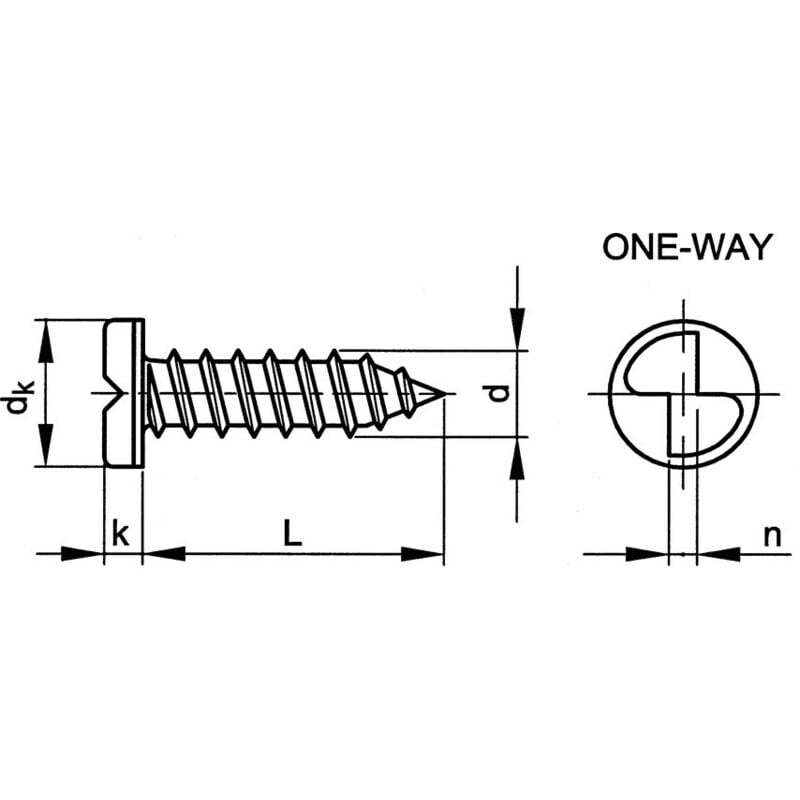 Qualfast - 2.9X13MM Security 1-Way Tap Screw A2