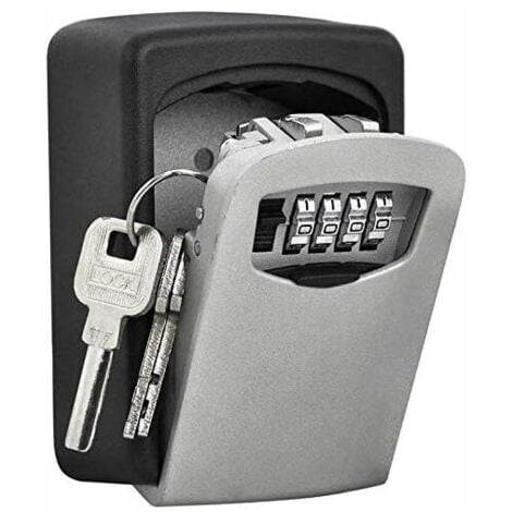 SJQKA Security Wall Mount Key Lock Box, 4-Digit Combination Waterproof Lock Box Key Storage Lockbox Safe Combination Lock Store Security Key - Indoor/Outdoor Waterproof Lockbox