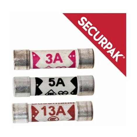 Securpak Mixed Fuses 3a-5a-13a Pack 3 - SP10676