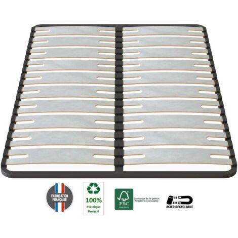 SEDAC Sommier OPTISIZE 140 x 190 -  Cadre a lattes extra large 141mm depaisseur