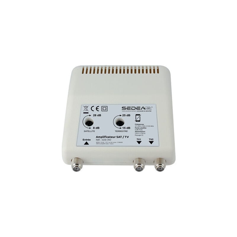 Amplificateur intérieur 28 dB, 2 sorties sat & terrestre