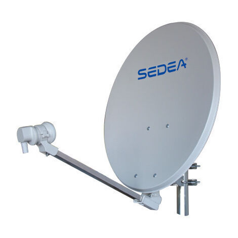 Sedea – Antenne parabolique 60cm en acier traité anticorrosion – Fixation sur mât jusqu’à 50mm – Compatible SD et HD – Installation facile